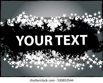 Colorful abstract rock and roll based design with stars and grunge background