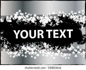 Colorful abstract rock and roll based design with stars and grunge background