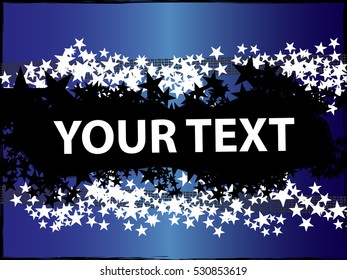 Colorful abstract rock and roll based design with stars and grunge background