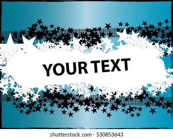 Colorful abstract rock and roll based design with stars and grunge background