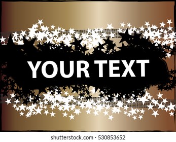Colorful abstract rock and roll based design with stars and grunge background