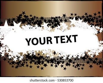 Colorful abstract rock and roll based design with stars and grunge background