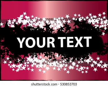 Colorful abstract rock and roll based design with stars and grunge background
