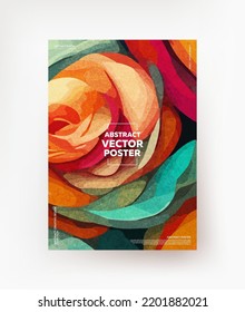 Colorful, abstract roses. Creative background.