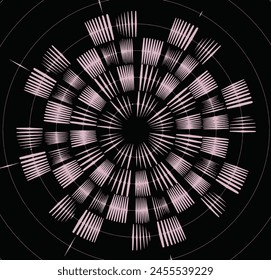 coloridas líneas rotadas abstractas.forma de vórtice. Arte geométrico. Elemento de diseño. Imagen digital con rayas psicodélicas.Elemento de diseño para estampados, Web, Plantilla