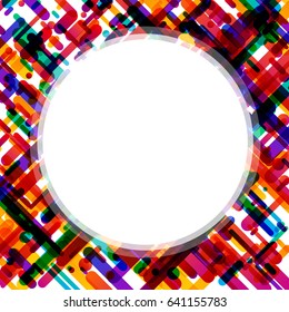 Colorful abstract round background on white. Vector paper illustration.