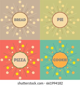 Colorful abstract round badges. Vector illustration.