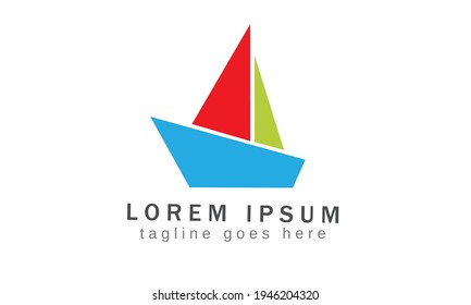 colorful abstract sailboat logo. geometric logo template for company. vector