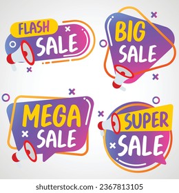 colorful abstract sale banners set labels