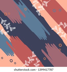 Colorful abstract scarf pattern with leaf design