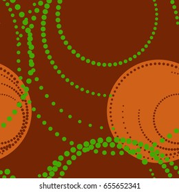 Colorful abstract seamless background. Halftone circles, halftone dot pattern. Repeating geometric tiles. Vector clip art.