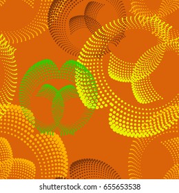 Colorful abstract seamless background. Halftone circles, halftone dot pattern. Repeating geometric tiles. Vector clip art.