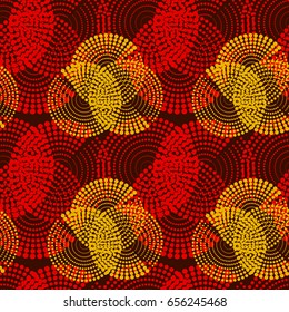 Colorful abstract seamless background. Halftone circles, halftone dot pattern. Repeating geometric tiles. Vector clip art.