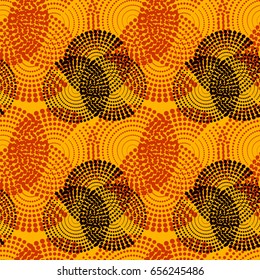 Colorful abstract seamless background. Halftone circles, halftone dot pattern. Repeating geometric tiles. Vector clip art.