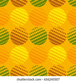 Colorful abstract seamless background. Halftone circles, halftone dot pattern. Repeating geometric tiles. Vector clip art.
