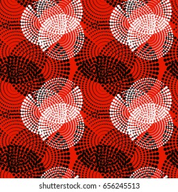 Colorful abstract seamless background. Halftone circles, halftone dot pattern. Repeating geometric tiles. Vector clip art.