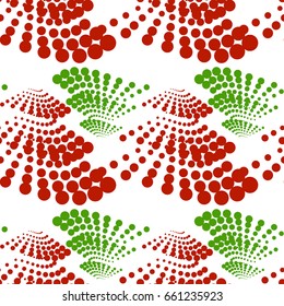 Colorful abstract seamless background. Halftone circles, halftone dot pattern. Repeating geometric tiles. Vector clip art.