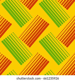 Colorful abstract seamless background. Halftone circles, halftone dot pattern. Repeating geometric tiles. Vector clip art.