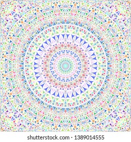 Colorful abstract seamless curved triangle mosaic tile kaleidoscope mandala wallpaper pattern - geometrical vector background graphic