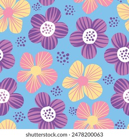 Ilustración abstracta colorida del patrón de las flores sin costura