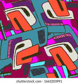 Colorful abstract seamless grunge pattern.