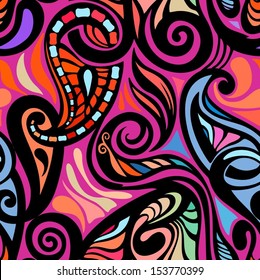 Colorful abstract seamless paisley pattern-model for design of gift packs, patterns fabric, wallpaper, web sites, etc.