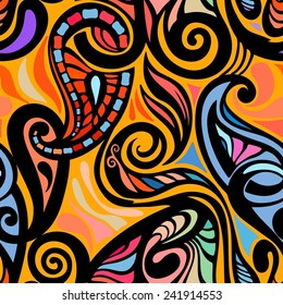 Colorful abstract seamless paisley pattern-model for design of gift packs, patterns fabric, wallpaper, web sites, etc.