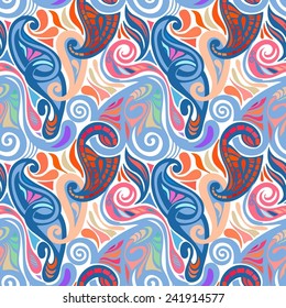 Colorful abstract seamless paisley pattern-model for design of gift packs, patterns fabric, wallpaper, web sites, etc.