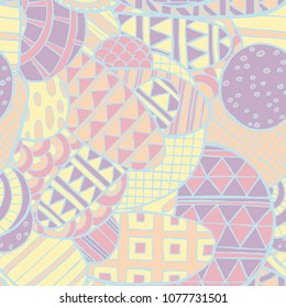 Colorful abstract seamless pattern. 60s hippie psychedelic art
