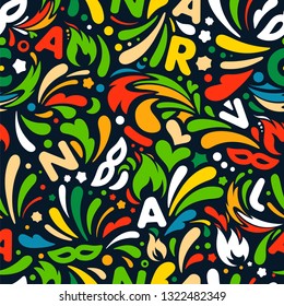 Colorful abstract seamless pattern. Brazilian carnaval design template
