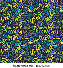 Colorful abstract seamless pattern. Brazillian carnival design template