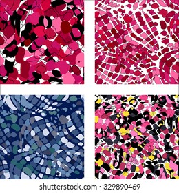 Colorful abstract seamless pattern with different shapes