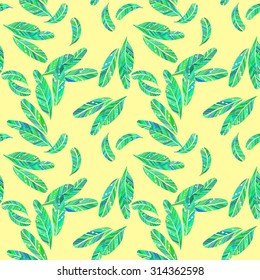 Colorful abstract seamless pattern with feathers for design
