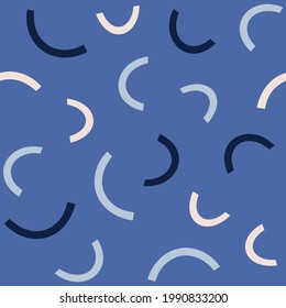 Patrón abstracto colorido sin fisuras con formas y elementos geométricos. Fondo vector dibujado a mano para diseño decorativo, impresiones y textiles. Fondo plano y sin fin. Ilustración contemporánea