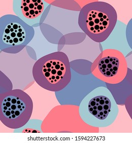 Colorful abstract seamless pattern with hand drawn circle shapes