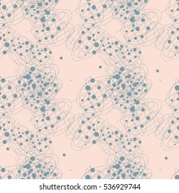 Colorful abstract seamless pattern with matted thin lines and dots. Dotted and linear background. Weaving line. Vector illustration.
