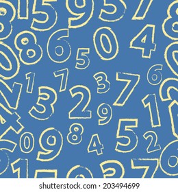colorful abstract seamless pattern with numbers