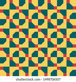 Colorful Abstract Seamless Pattern octagon and square