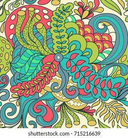 Colorful abstract seamless pattern. Psychedelic art