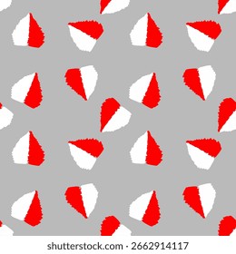 Colorful Abstract Seamless Pattern with Red and White Curves