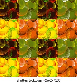 Colorful abstract seamless pattern. Repeating geometric tiles. Vector clip art.