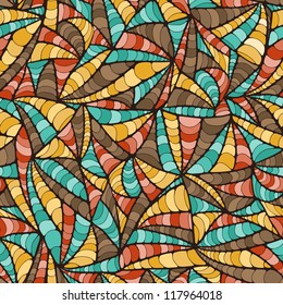 Colorful abstract seamless pattern stylized like stained-glass window