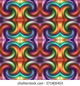 Colorful abstract seamless pattern with tiles or spirals. Mosaic reflect tiles background.