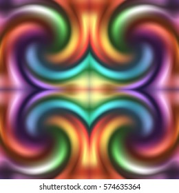 Colorful abstract seamless pattern with tiles or spirals. Mosaic reflect tiles background.