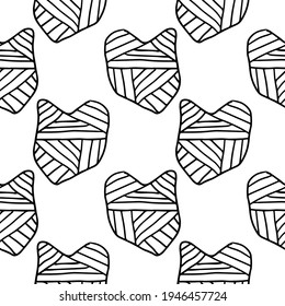 Colorful abstract seamless pattern with uneven striped round stains, spots, geometrical shapes, splashes background.   
