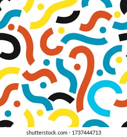 colorful abstract seamless patterns. Hand drawn vector illustrations. Every pattern is isolated