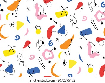 Coloridos patrones abstractos sin fisuras. Ilustraciones vectoriales dibujadas a mano.