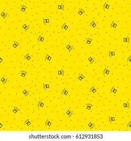 Colorful abstract seamless patterns in memphis style.Hand-drawn crown seamless pattern