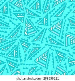 Colorful abstract seamless with triangles. Endless texture. Seamless for fabric design, gift wrapping paper and printing and web projects.