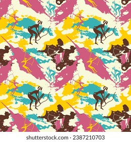 colorful abstract seamless vector camo pattern